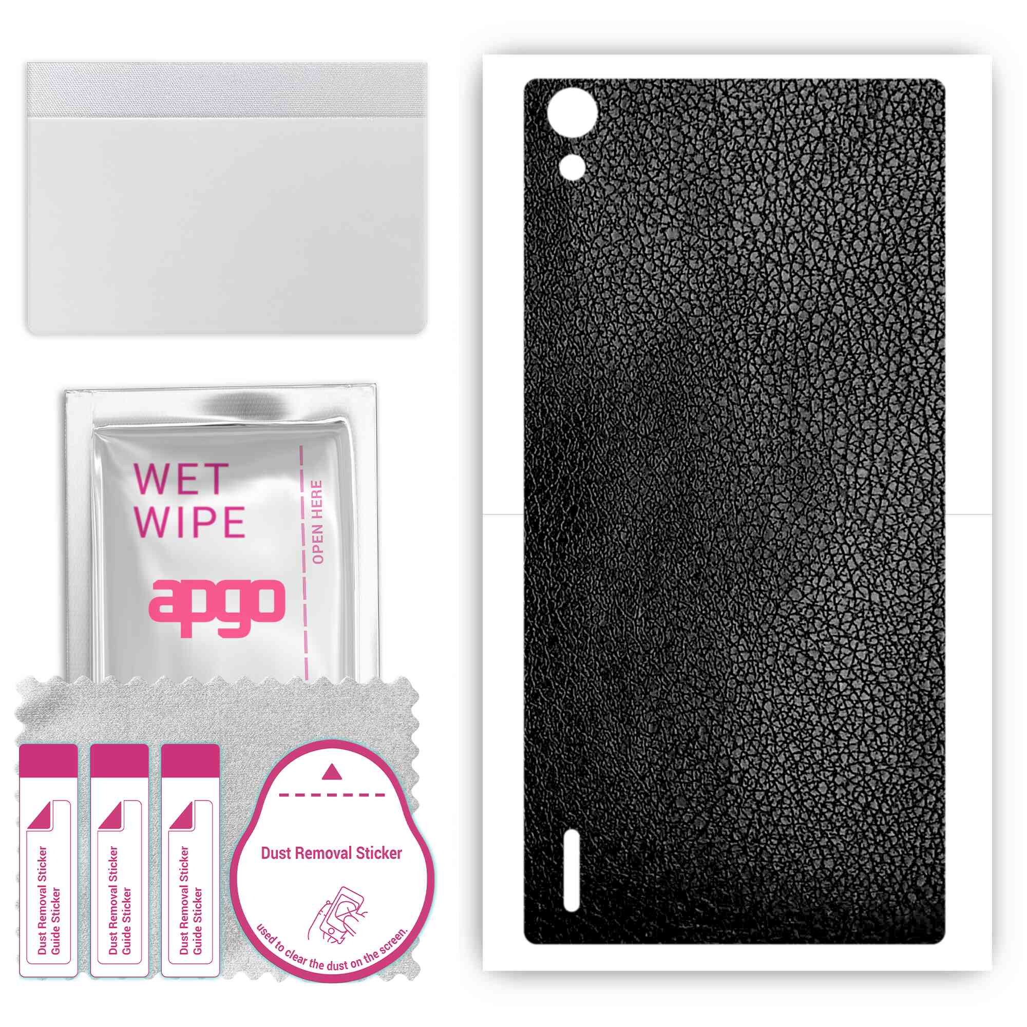 apgo Protective Skin Sticker for the back compatible with Huawei Ascend P7, Wrap Film, Foil, Vinyl - Pattern Black Leather
apgo Protective Skin Sticker for the back compatible with Huawei Ascend P7, Wrap Film, Foil, Vinyl - Pattern Black Leather