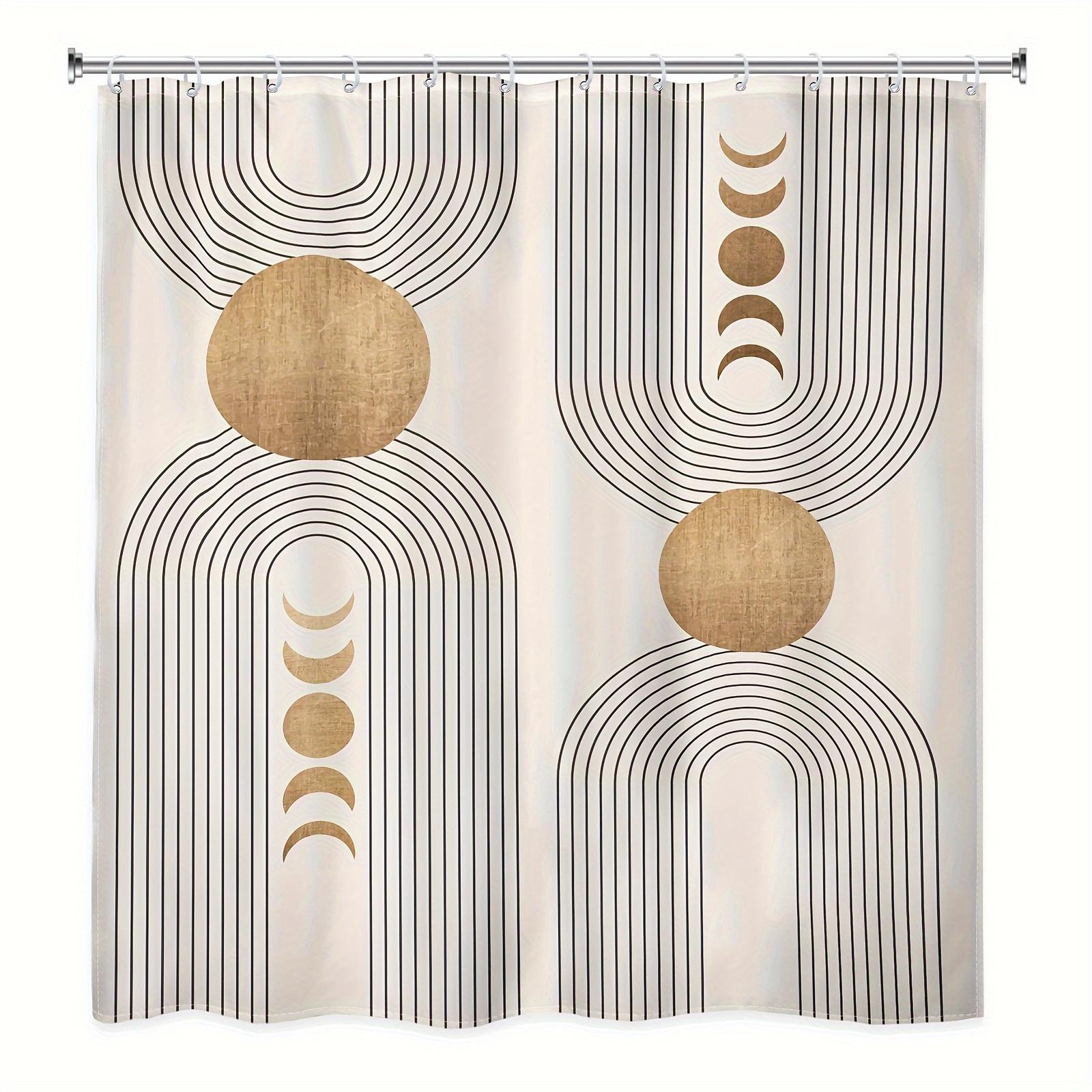 Abstract Mid-Century Curtain - 72X72In, Bohemian Minimalist, Waterproof Beige & Black, 12 Hooks W60H190(CM)-1 Pcs
Abstract Mid-Century Curtain - 72X72In, Bohemian Minimalist, Waterproof Beige & Black, 12 Hooks W60H190(CM)-1 Pcs