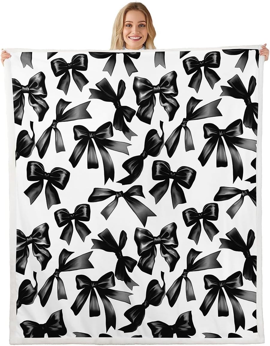 GUOYU Blanket Bowknot Kids Throw Blanket Queen Size Dreamy Princess Style Flannel Blanket Black Bow Knot Cartoon Kawaii Bowknots Bedroom 75x100cm (30x40inch)
GUOYU Blanket Bowknot Kids Throw Blanket Queen Size Dreamy Princess Style Flannel Blanket Black Bow Knot Cartoon Kawaii Bowknots Bedroom 75x100cm (30x40inch)