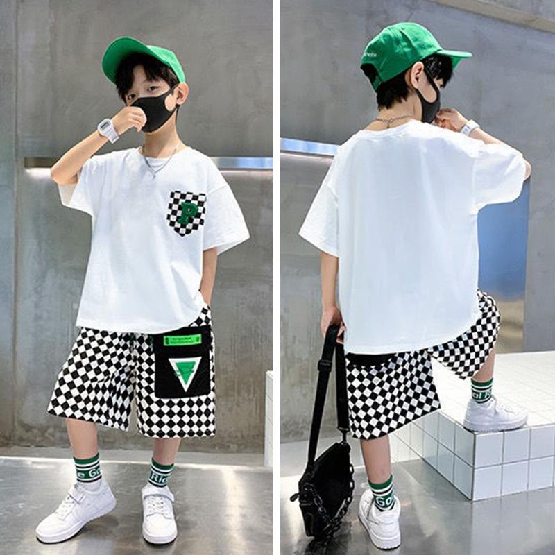 Summer Boys Clothing Set Teenage Short Sleeve Clothes Suit Letter T-shirt Plaid Shorts 2Pcs Children Loungewear Outfits 120 білий
Summer Boys Clothing Set Teenage Short Sleeve Clothes Suit Letter T-shirt Plaid Shorts 2Pcs Children Loungewear Outfits 120 білий