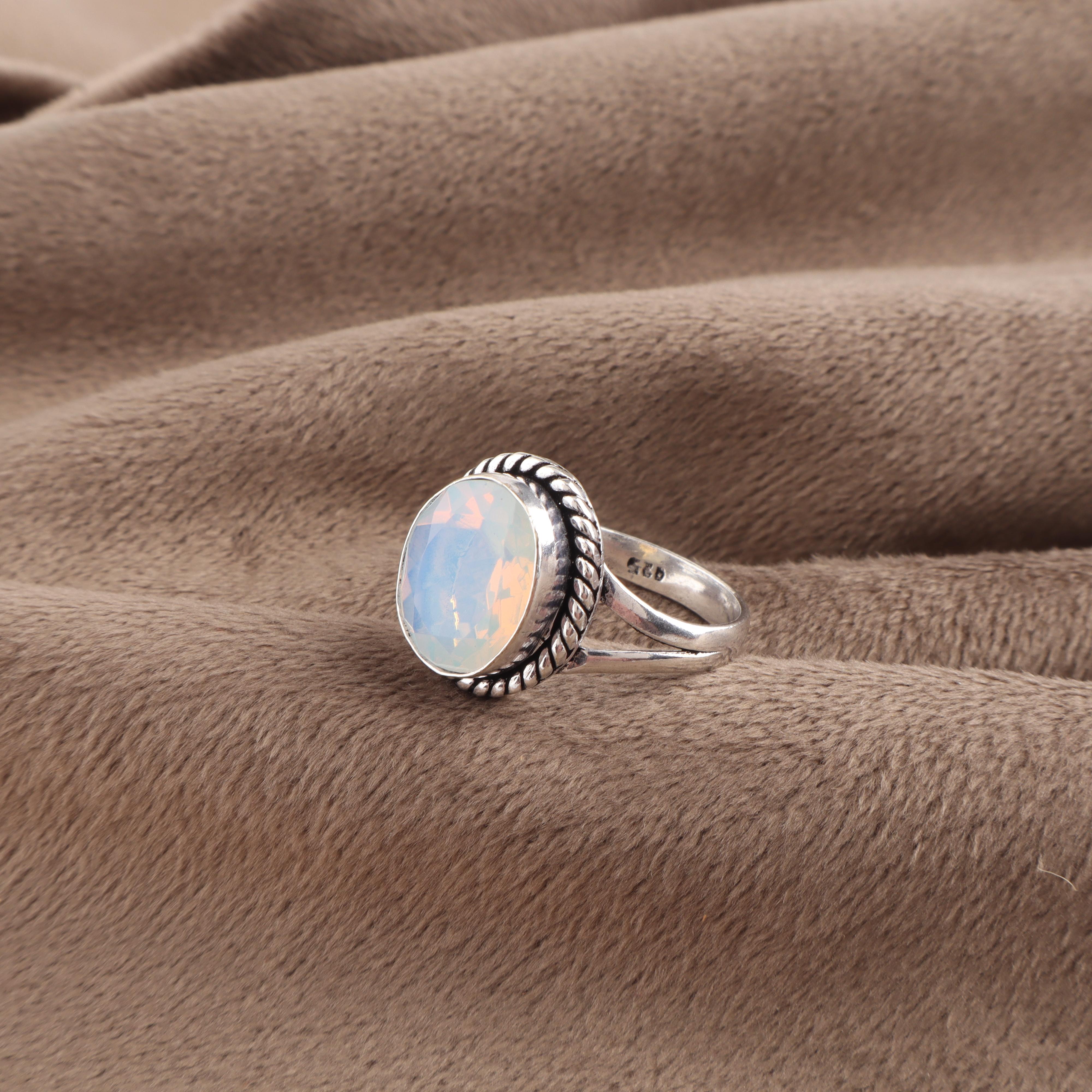 Milky Opal Gemstone 925 Sterling Silver Statement Jewelry Women Ring Birthday Gift For Her RR-84-19 4
Milky Opal Gemstone 925 Sterling Silver Statement Jewelry Women Ring Birthday Gift For Her RR-84-19 4