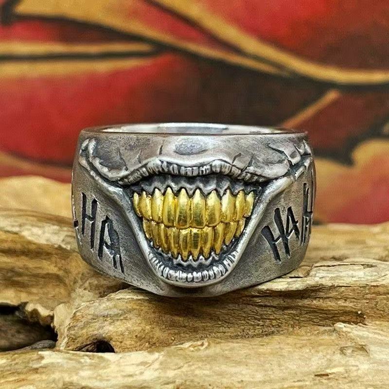 LATS Personalized Handmade Carved Clown Smile Open Ring for Women Men Hip-Hop Vintage Artistic Niche High-End Zircon Gifts resizable
LATS Personalized Handmade Carved Clown Smile Open Ring for Women Men Hip-Hop Vintage Artistic Niche High-End Zircon Gifts resizable