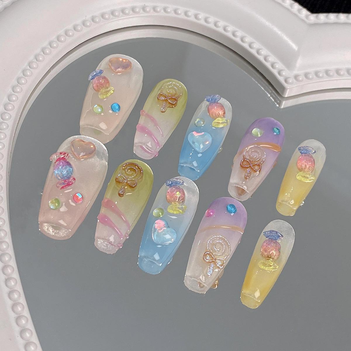 Dopamine Cream Candy Gradient Press-on Nails - Childlike Ice Cream Style Rainbow Lollipop M
Dopamine Cream Candy Gradient Press-on Nails - Childlike Ice Cream Style Rainbow Lollipop M