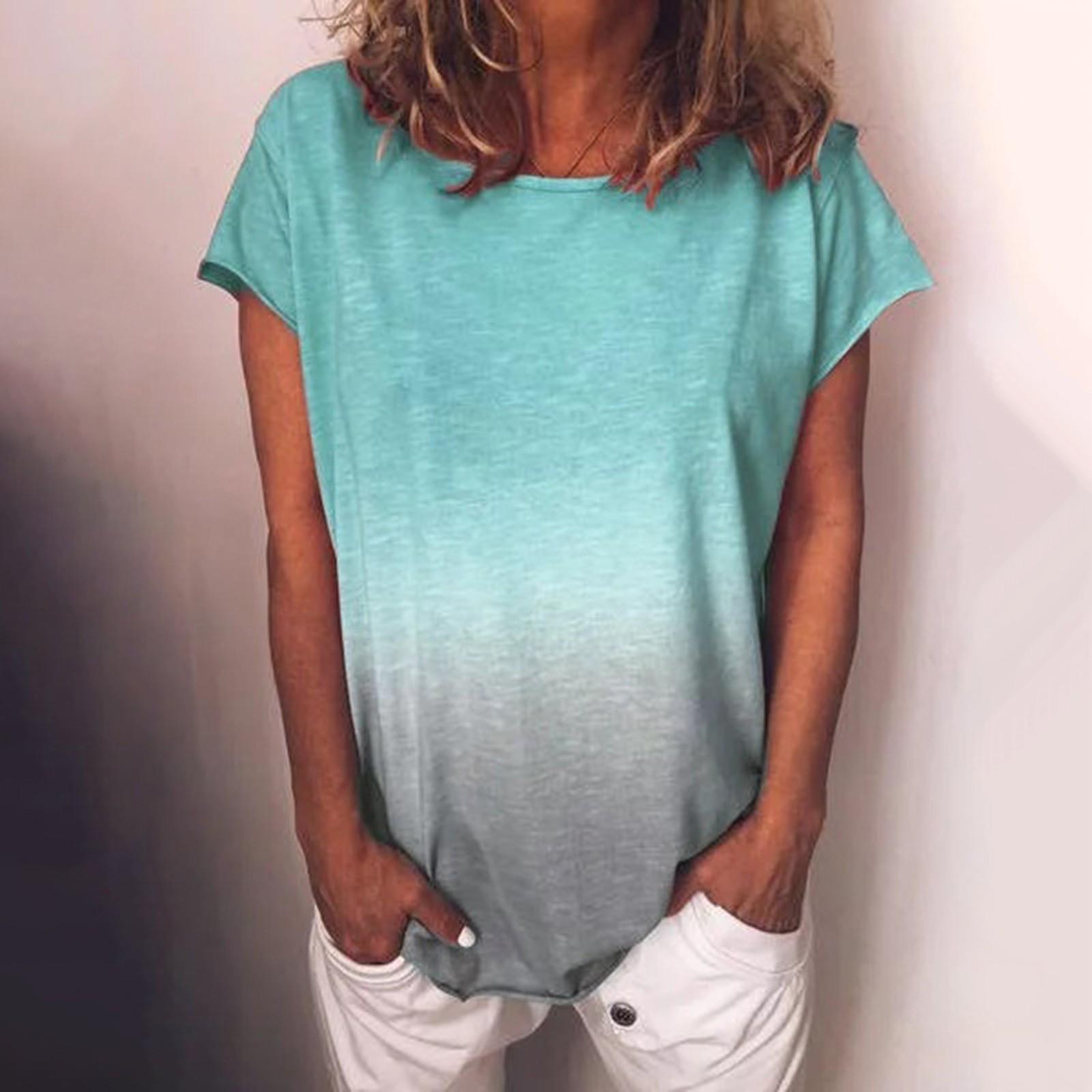 Женская мода повседневная с коротким рукавом и принтом градиента с круглым вырезом XXXL
Женская мода повседневная с коротким рукавом и принтом градиента с круглым вырезом XXXL