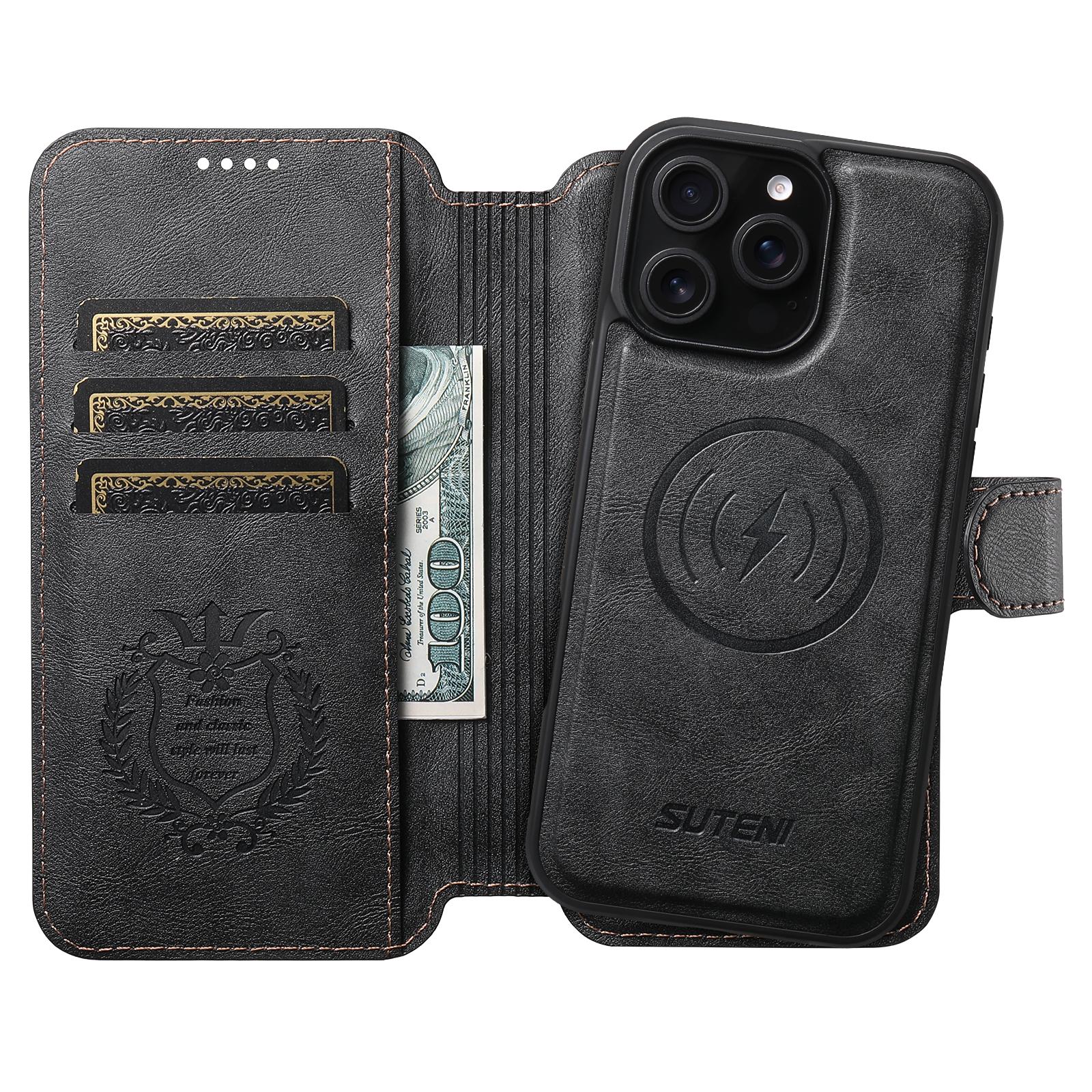 SUTENI Q-05 For iPhone 16 Pro Max Wallet Case 2 in 1 Detachable Leather Flip Phone Cover with Stand Brown
SUTENI Q-05 For iPhone 16 Pro Max Wallet Case 2 in 1 Detachable Leather Flip Phone Cover with Stand Brown