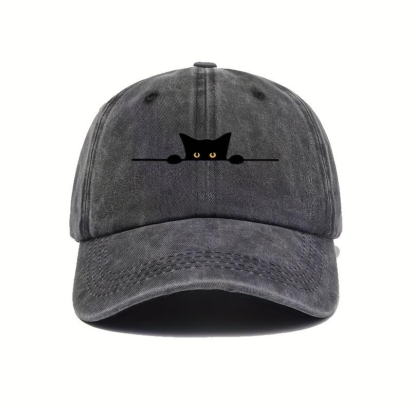 Unisex retro washed baseball cap with playful cat peeping design - adjustable, suitable for outdoor hiking trips
Unisex retro washed baseball cap with playful cat peeping design - adjustable, suitable for outdoor hiking trips