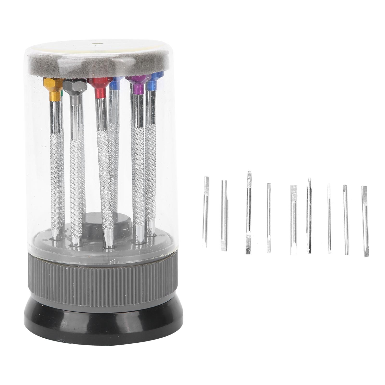 9pcs Screwdriver Set Flathead CrossHead Screwdrivers Kit with Rotating Base Watch Repair
9pcs Screwdriver Set Flathead CrossHead Screwdrivers Kit with Rotating Base Watch Repair