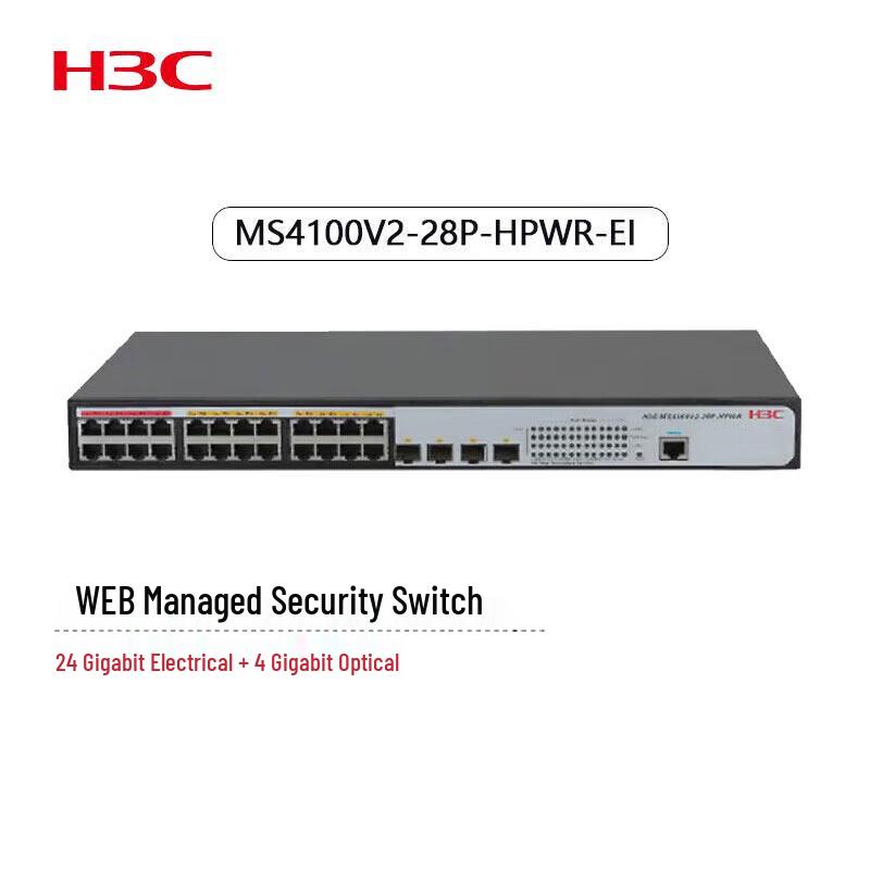 H3C MS4100V2-28P-HPWR-EI PoE Ethernet Switch
H3C MS4100V2-28P-HPWR-EI PoE Ethernet Switch