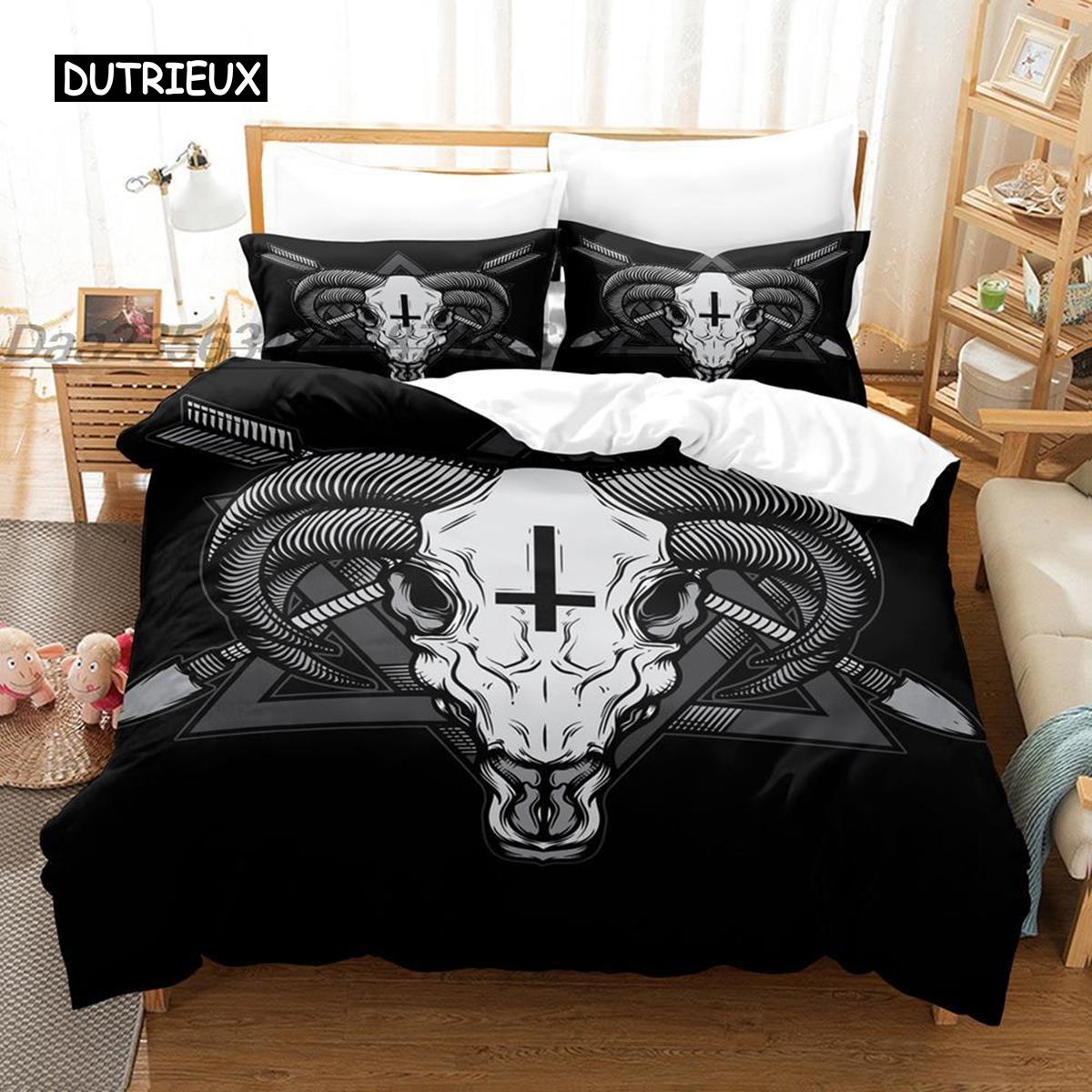 Satanic Duvet Cover Satan Goat Inverted Pentagram Skull Comforter Cover Quilt Cover Bedroom Decoration for Women Men Children EU single(135x200cm)
Satanic Duvet Cover Satan Goat Inverted Pentagram Skull Comforter Cover Quilt Cover Bedroom Decoration for Women Men Children EU single(135x200cm)