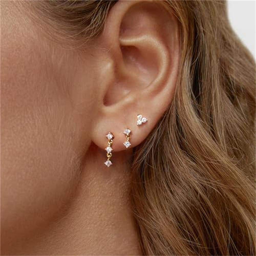 3pair/set Fashion CZ Zircon Chain Piercing Stud Earrings for Women Stackable Cartilage Tiny Earring Crystal Zircon Pendientes
3pair/set Fashion CZ Zircon Chain Piercing Stud Earrings for Women Stackable Cartilage Tiny Earring Crystal Zircon Pendientes