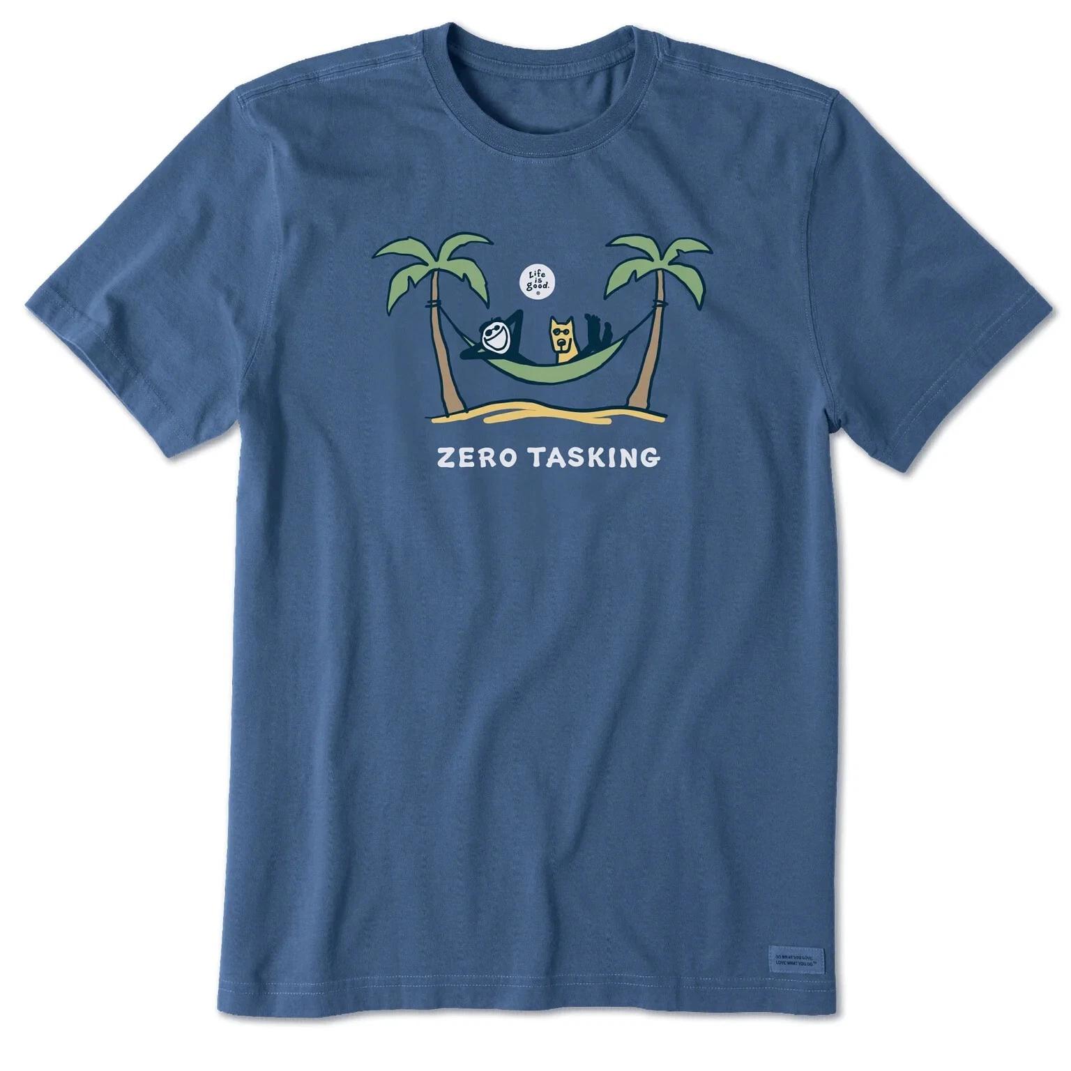 Life is Good. Men s Jake and Rocket Zero Tasking Short Sleeve Tee, Vintage Blue M
Life is Good. Men s Jake and Rocket Zero Tasking Short Sleeve Tee, Vintage Blue M