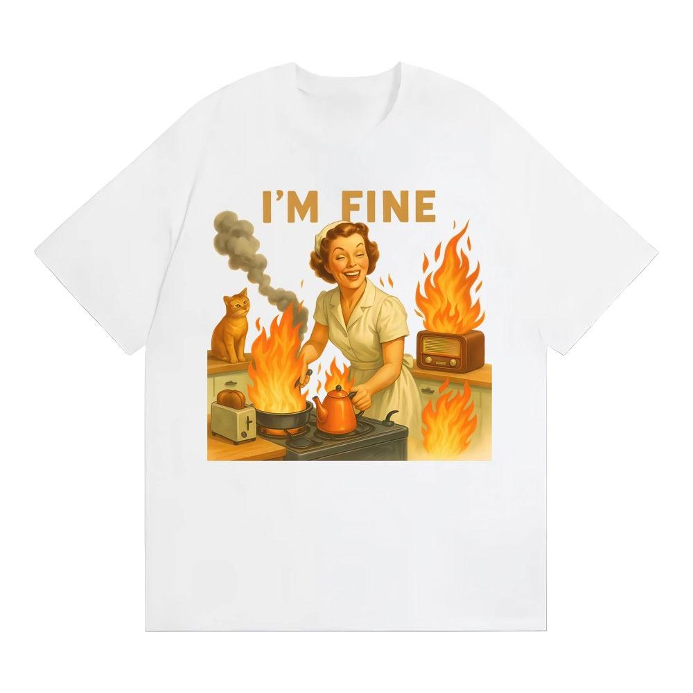 2026 Im Fine Retro Funny Housewife Graphic Meme T Shirt Unisex Fashion Gothic High Street T Shirts Unisex Cotton Tshirt Summer 4XL
2026 Im Fine Retro Funny Housewife Graphic Meme T Shirt Unisex Fashion Gothic High Street T Shirts Unisex Cotton Tshirt Summer 4XL