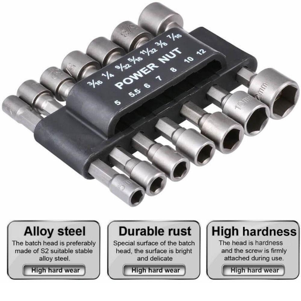 Tool Socket Set Wrench Adapter Nut Driver Drill Bit Drill Bit Adapter Hex Nut Socket Nut Driver 9pcs
Tool Socket Set Wrench Adapter Nut Driver Drill Bit Drill Bit Adapter Hex Nut Socket Nut Driver 9pcs