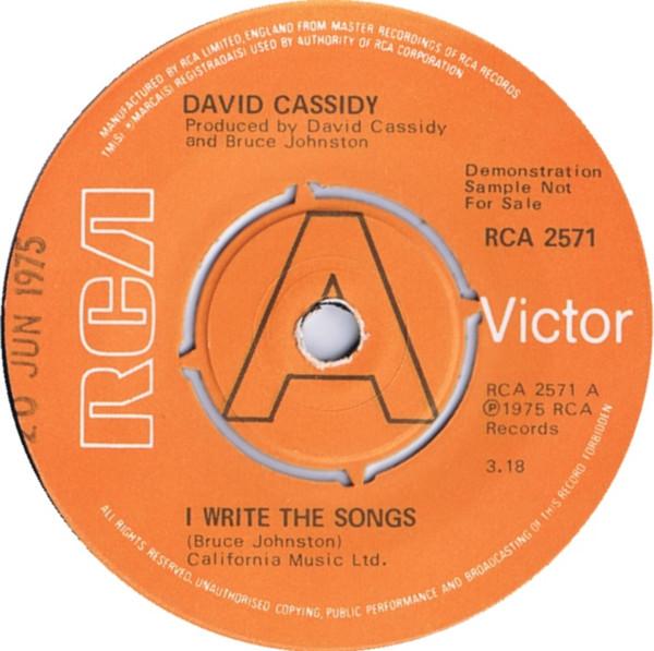 7inch Record DAVID CASSIDY - I Write The Songs RCA2571PROMO RCA Victor 1975 UK Dance & Electronica Used
7inch Record DAVID CASSIDY - I Write The Songs RCA2571PROMO RCA Victor 1975 UK Dance & Electronica Used