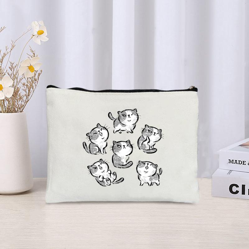 Women Canvas Cosmetic Bag Organizer Funny Cats Print Women Zipper Sundries Storage Makeup Bags Pouch Office Supplies Pencil Case
Women Canvas Cosmetic Bag Organizer Funny Cats Print Women Zipper Sundries Storage Makeup Bags Pouch Office Supplies Pencil Case