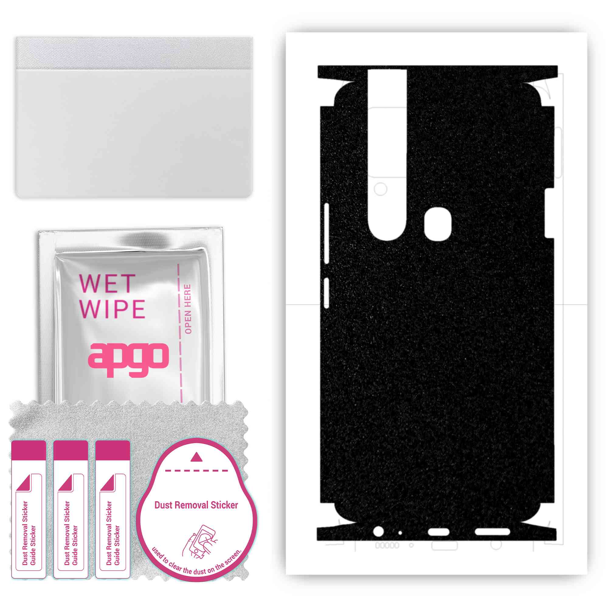 Apgo Protective Skin Sticker for the back+sides compatible with Tecno Camon 15 Pro, Full Wrap Film, Foil, Vinyl - Pattern Matte Black
Apgo Protective Skin Sticker for the back+sides compatible with Tecno Camon 15 Pro, Full Wrap Film, Foil, Vinyl - Pattern Matte Black