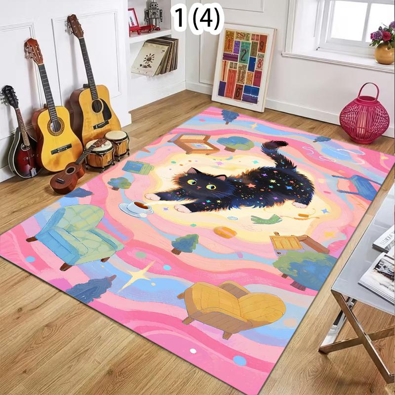 Black Cat & Flower Area Rug Non-Slip Washable Floor Mat with Watercolor Print Kids Themed Carpet for Bedroom Nursery Playroom 40x60cm
Black Cat & Flower Area Rug Non-Slip Washable Floor Mat with Watercolor Print Kids Themed Carpet for Bedroom Nursery Playroom 40x60cm