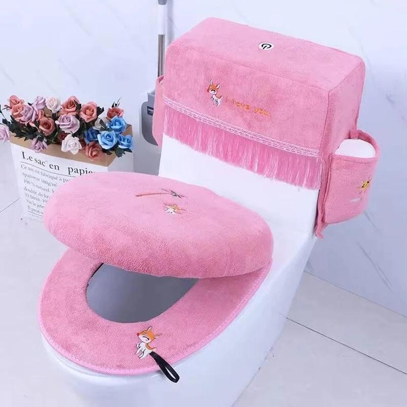 Cartoon Toilet Seat Cover 3-Piece Set, Non-Slip Soft Cushion Mat for Bathroom, Universal Fit Easy To Clean рожевий
Cartoon Toilet Seat Cover 3-Piece Set, Non-Slip Soft Cushion Mat for Bathroom, Universal Fit Easy To Clean рожевий