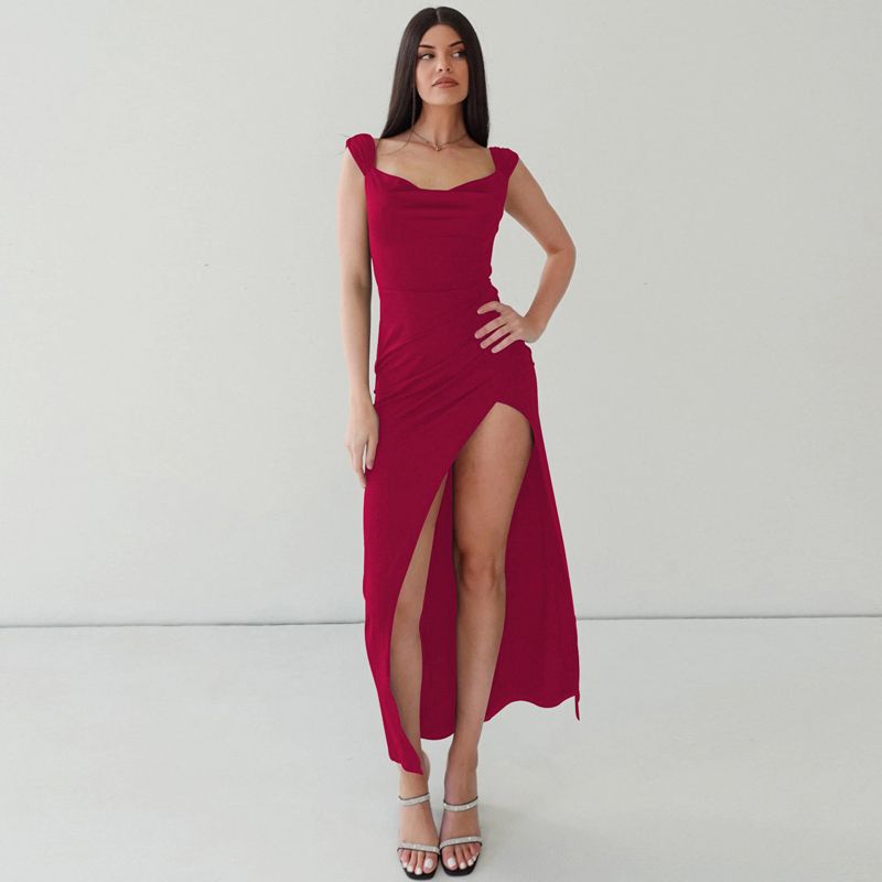 Elegant Wine Red White Silm Slit Dress Fashion Wind Sexy Backless Lace up Waist-Tight Sheath Long Skirt Wine red XS
Elegant Wine Red White Silm Slit Dress Fashion Wind Sexy Backless Lace up Waist-Tight Sheath Long Skirt Wine red XS