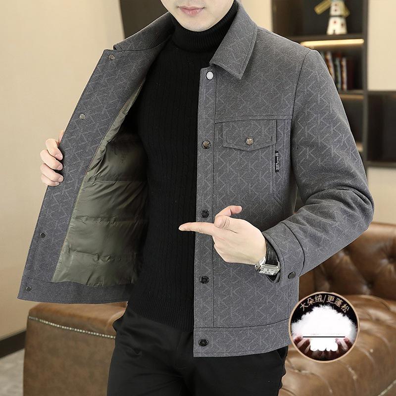 Men s High-End Woolen Lapel Coat - Thick, Warm, Short Winter Jacket for Middle-Aged and Young Men 4XL сірий колір
Men s High-End Woolen Lapel Coat - Thick, Warm, Short Winter Jacket for Middle-Aged and Young Men 4XL сірий колір