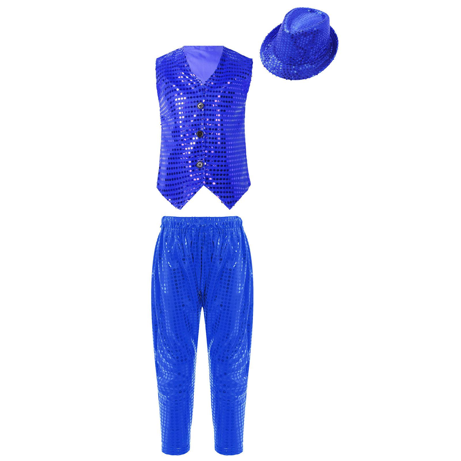 Unisex Children Stage Costume Sequins Vest V Neck Button Front Jogger Pants Set with Matching Hat 2-3 Years королівський синій колір
Unisex Children Stage Costume Sequins Vest V Neck Button Front Jogger Pants Set with Matching Hat 2-3 Years королівський синій колір