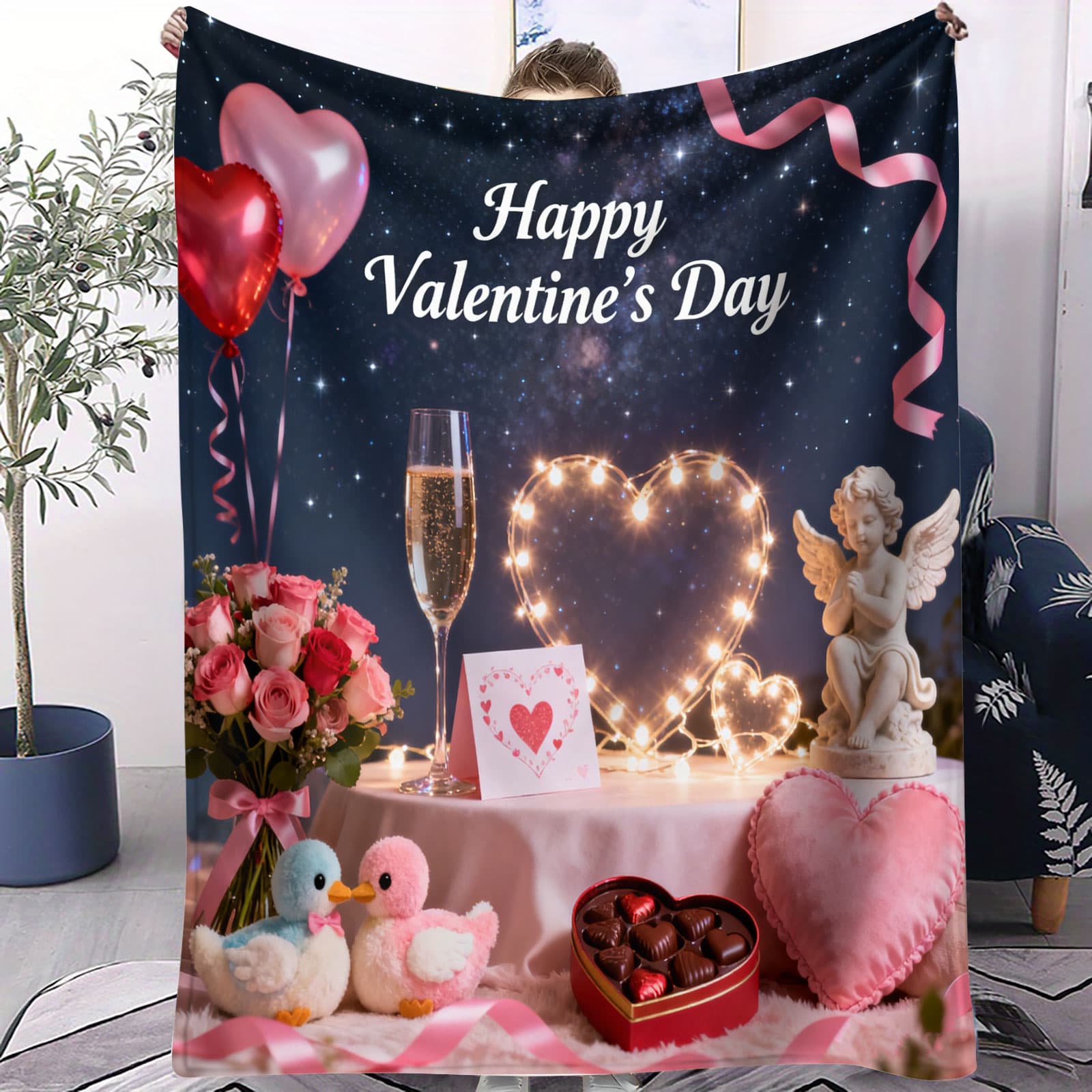 Cartoon Cupid Heart Rose Plush Blanket Cute Throw for Living Room Bed Valentines Celebrations Ideal Lovebirds Gift Enthusiasts 75x100cm
Cartoon Cupid Heart Rose Plush Blanket Cute Throw for Living Room Bed Valentines Celebrations Ideal Lovebirds Gift Enthusiasts 75x100cm