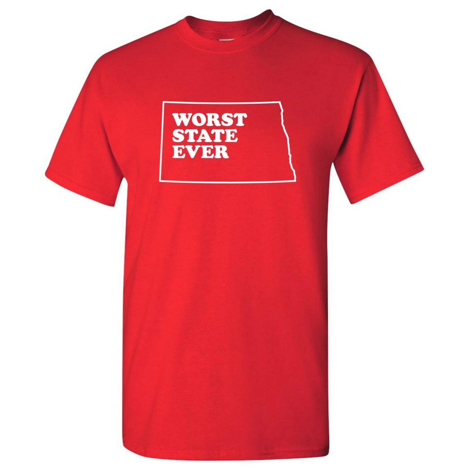 North Dakota Worst State Ever Basic Cotton T-Shirt - Red S
North Dakota Worst State Ever Basic Cotton T-Shirt - Red S