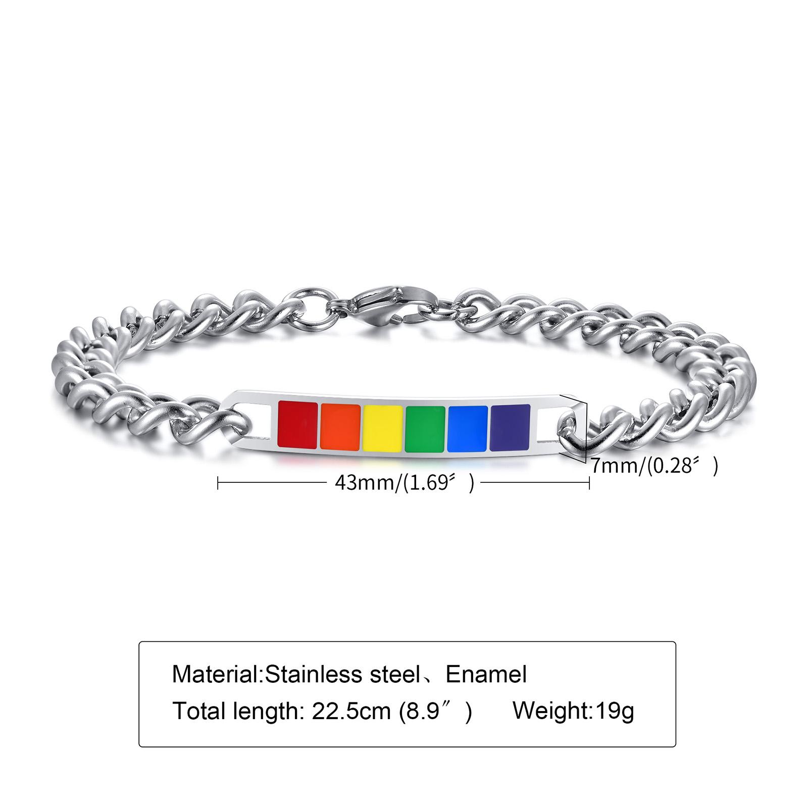 Stainless Steel Rainbow LGBT Bracelets, Lesbian Gay Bisexual Non-binary Pride Bracelet, LGBTQ Pride Parade Jewelry Accessories
Stainless Steel Rainbow LGBT Bracelets, Lesbian Gay Bisexual Non-binary Pride Bracelet, LGBTQ Pride Parade Jewelry Accessories