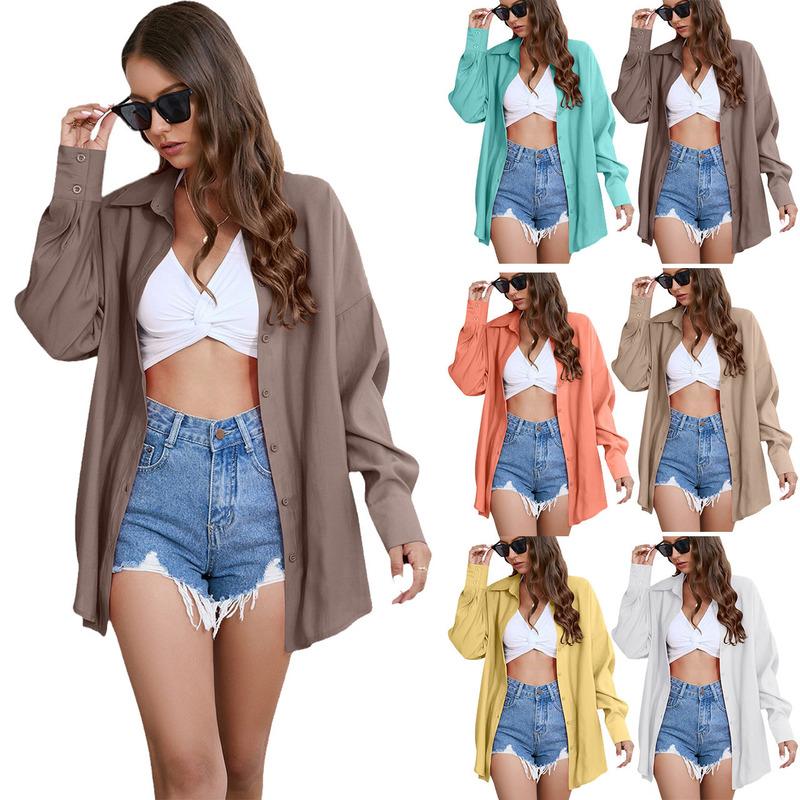 2024 Spring Summer Women s Blouses Tencel Shirt Loose Fit Sun Protection Top Female Casual Loose Cardigan Tops Women s Shirt S хакі
2024 Spring Summer Women s Blouses Tencel Shirt Loose Fit Sun Protection Top Female Casual Loose Cardigan Tops Women s Shirt S хакі