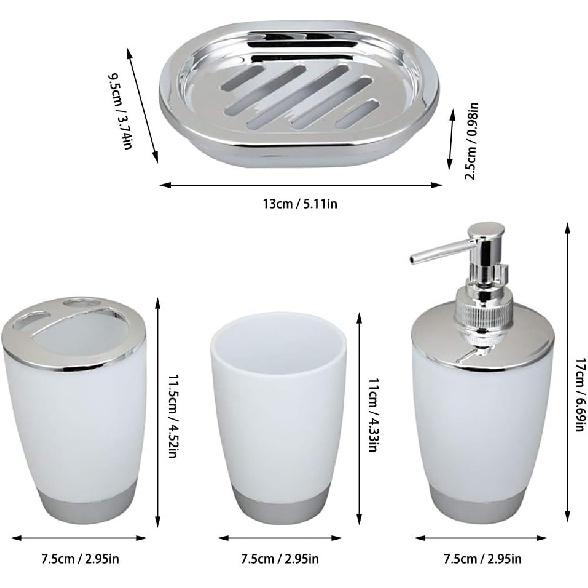 Wilove Bathroom Accessories Set,4 Pcs Plastic Bathroom Accessories Set Toothbrush Holder,Toothbrush Cup,Soap Dispenser,Soap Dish
Wilove Bathroom Accessories Set,4 Pcs Plastic Bathroom Accessories Set Toothbrush Holder,Toothbrush Cup,Soap Dispenser,Soap Dish