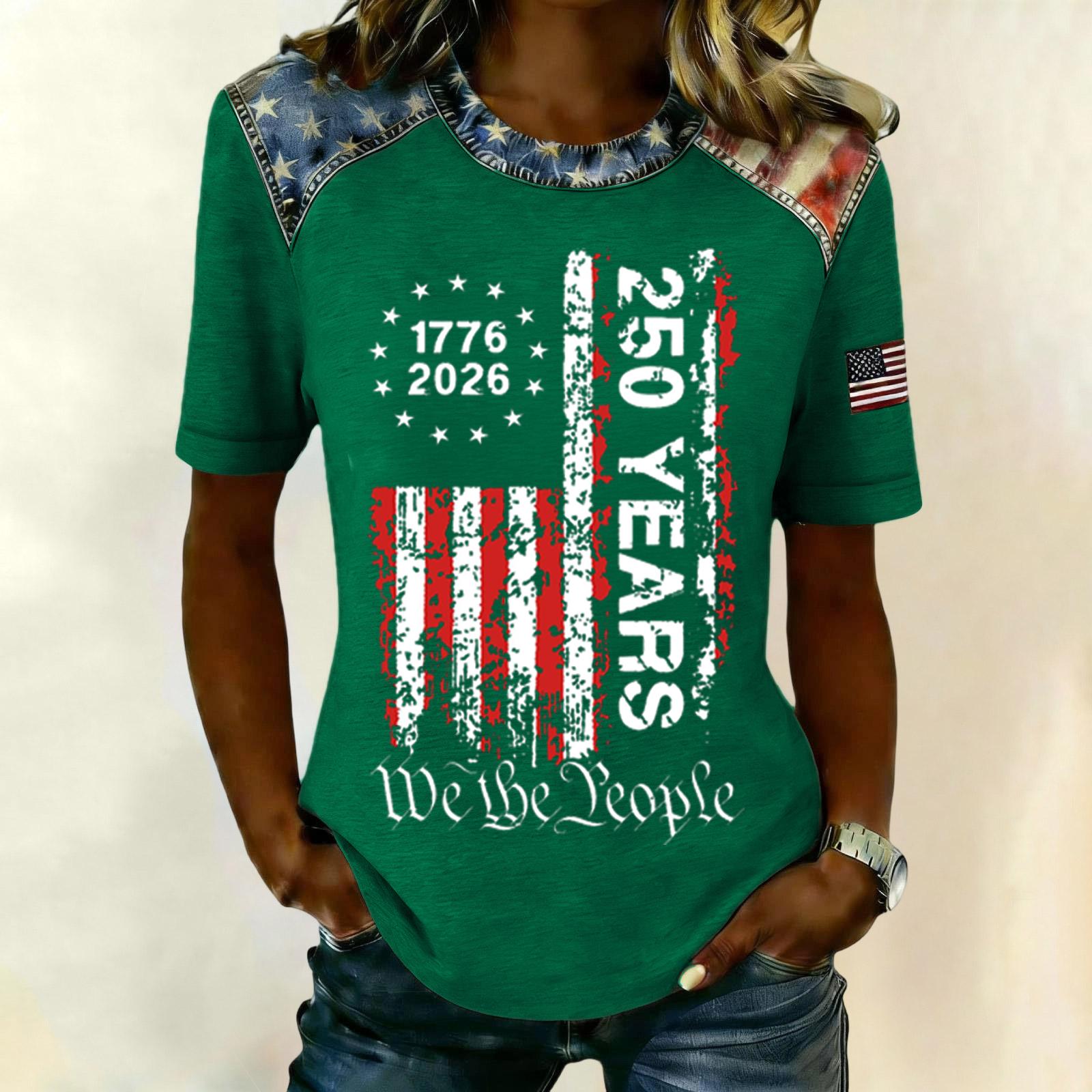 Women s Casual Short Sleeve T Shirt 250 Years Printed Graphic Tee 1776 2026 Patriotic Lettering Top Crew Neck Relaxed Fit S
Women s Casual Short Sleeve T Shirt 250 Years Printed Graphic Tee 1776 2026 Patriotic Lettering Top Crew Neck Relaxed Fit S