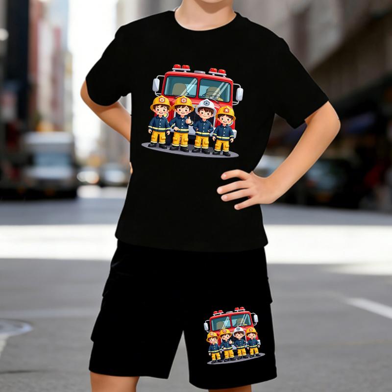 Boys 2 Piece Firefighting themed printed outfit, Short Sleeve T-Shirt and Shorts Set for Kids Age 5-14,White, Black Sporty Casual Summer Clothes 5-6 Years чёрный
Boys 2 Piece Firefighting themed printed outfit, Short Sleeve T-Shirt and Shorts Set for Kids Age 5-14,White, Black Sporty Casual Summer Clothes 5-6 Years чёрный