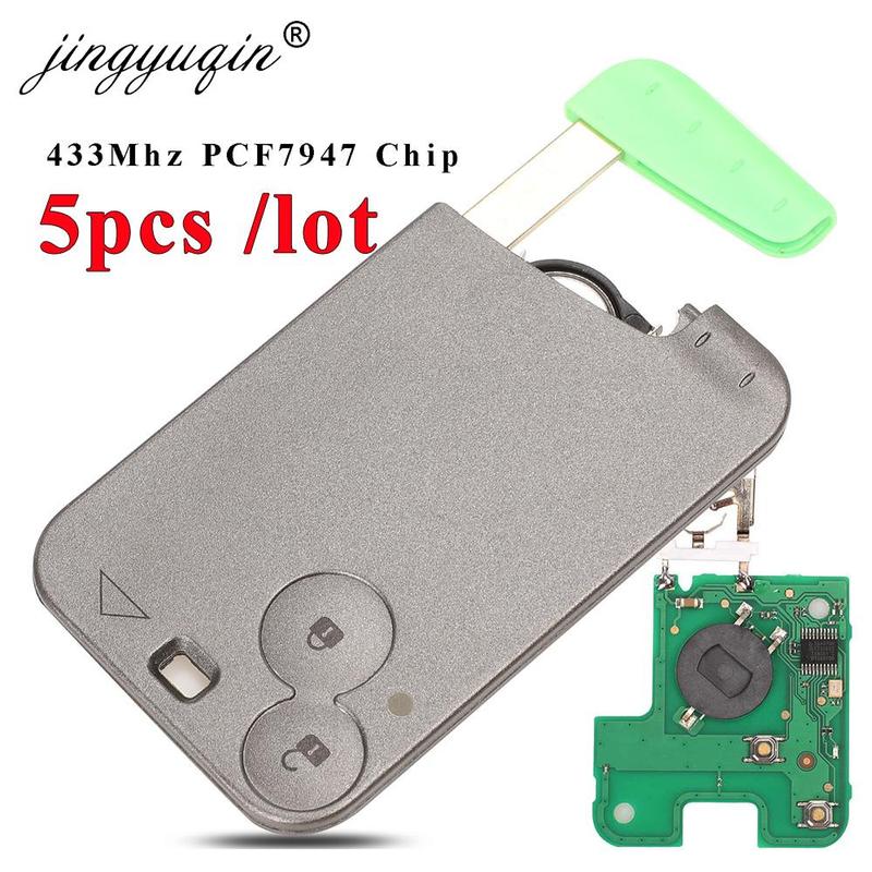 jingyuqin 5pcs /lot Smart Card Remote Car Key for Renault Laguna Espace Velsatis PCF7947 Chip 433Mhz 2 Buttons Keyless Fob No logo
jingyuqin 5pcs /lot Smart Card Remote Car Key for Renault Laguna Espace Velsatis PCF7947 Chip 433Mhz 2 Buttons Keyless Fob No logo
