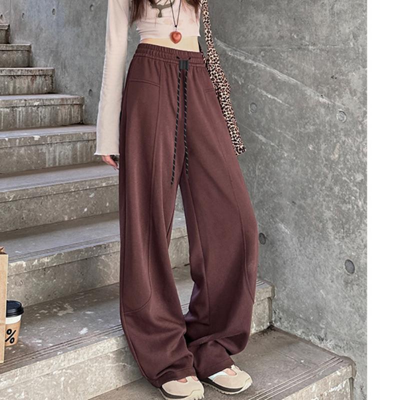 Coffee-colored Scimitar Wide-leg Casual Pants New High-waist Loose and Slimming Without Legs Straight Pants S
Coffee-colored Scimitar Wide-leg Casual Pants New High-waist Loose and Slimming Without Legs Straight Pants S