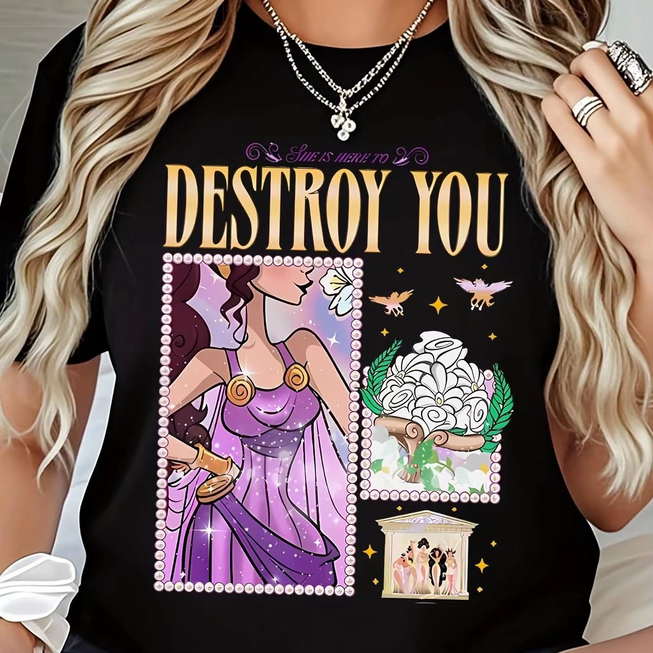 Womens Megara From Hercules TShirt Destroy You Vintage Graphic Tee Soft Everyday Casual Shirt for Fans S
Womens Megara From Hercules TShirt Destroy You Vintage Graphic Tee Soft Everyday Casual Shirt for Fans S
