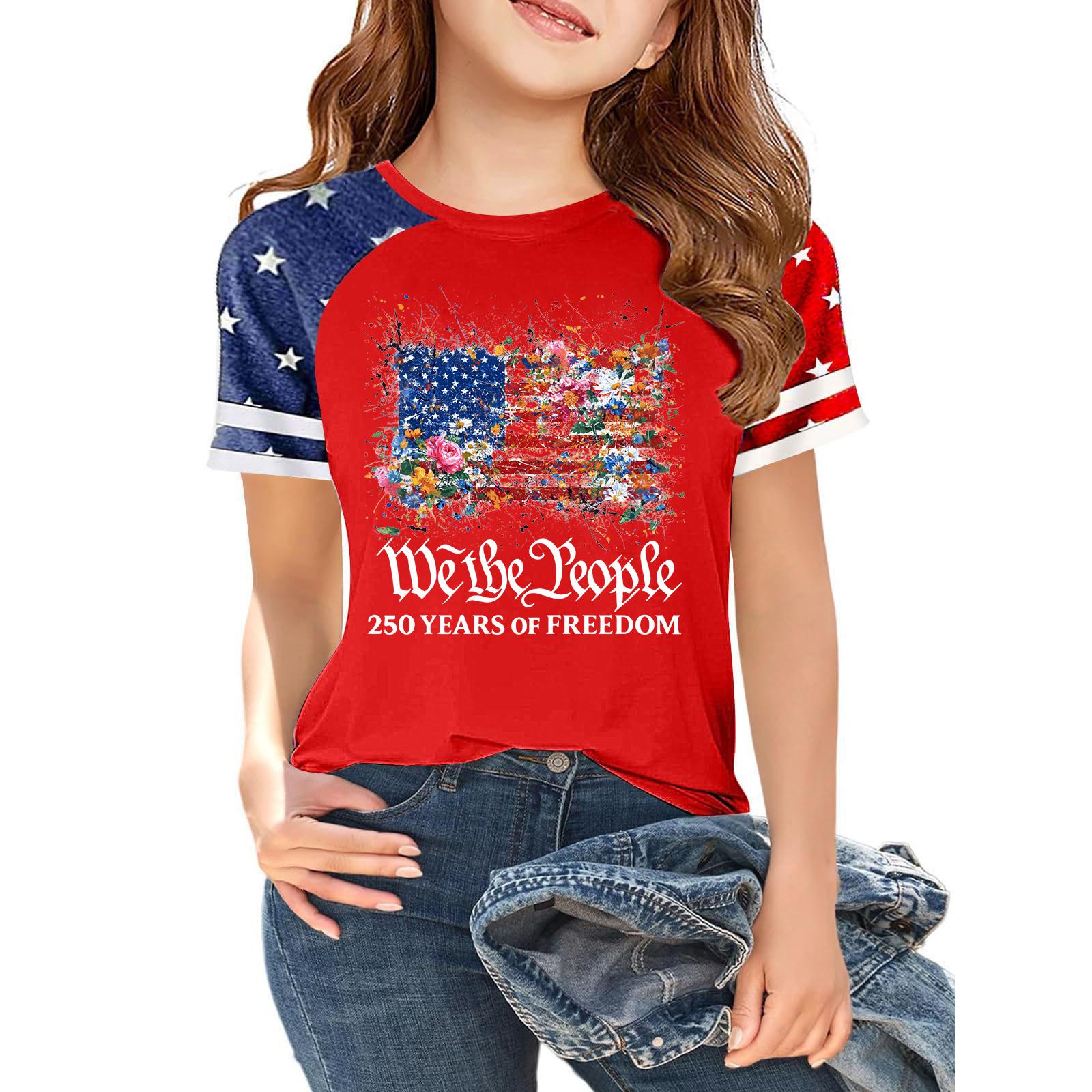 Kids Independence Day Graphic T Shirt Short Sleeve Casual Tee USA Patriotic Print Crew Neck Top for Boys Girls 140
Kids Independence Day Graphic T Shirt Short Sleeve Casual Tee USA Patriotic Print Crew Neck Top for Boys Girls 140