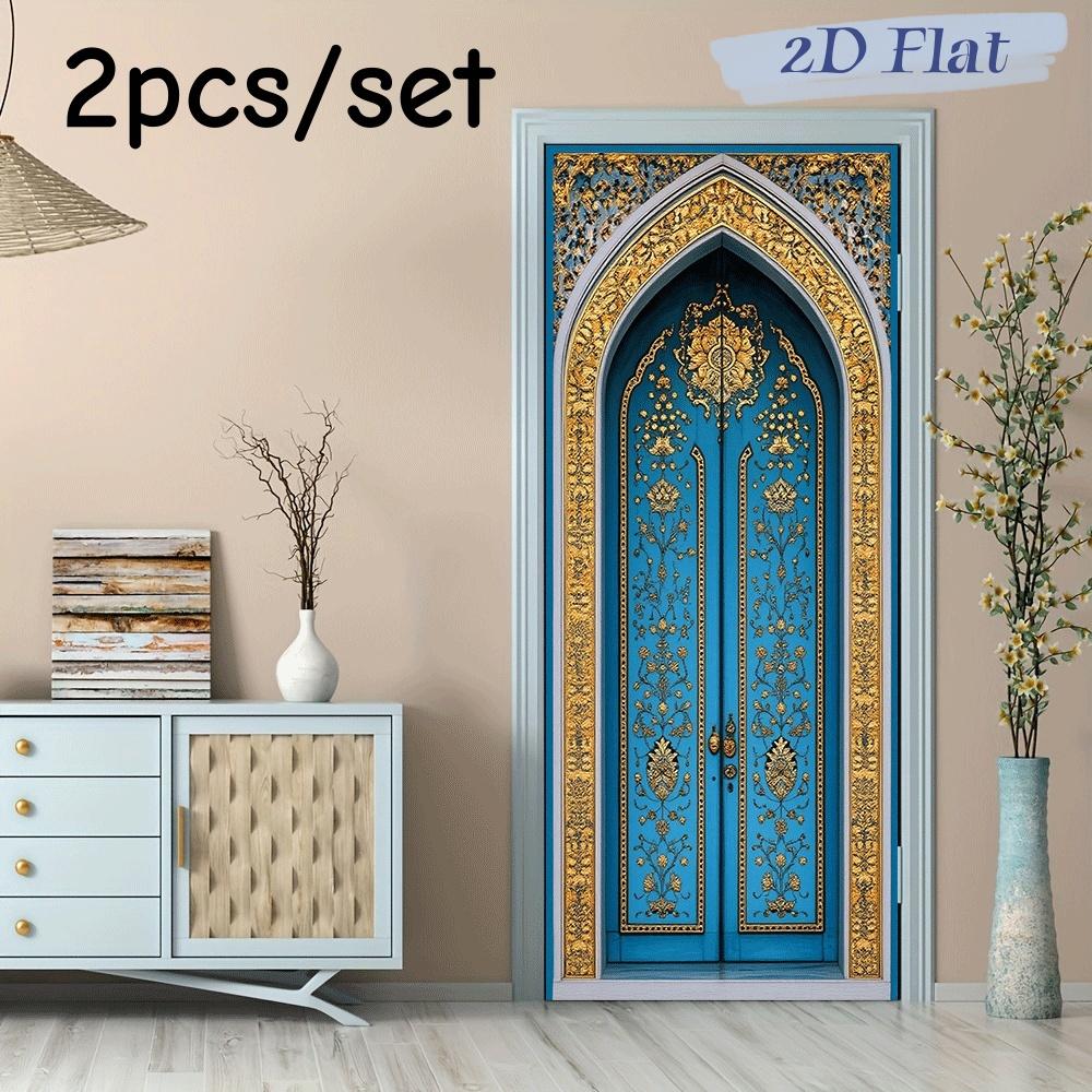 2pcs Thai court style blue relief decorative door wall sticker Southeast Asian retro pattern gold foil effect self-adhesive wall (as the picture,38.5x200cmx2)
2pcs Thai court style blue relief decorative door wall sticker Southeast Asian retro pattern gold foil effect self-adhesive wall (as the picture,38.5x200cmx2)