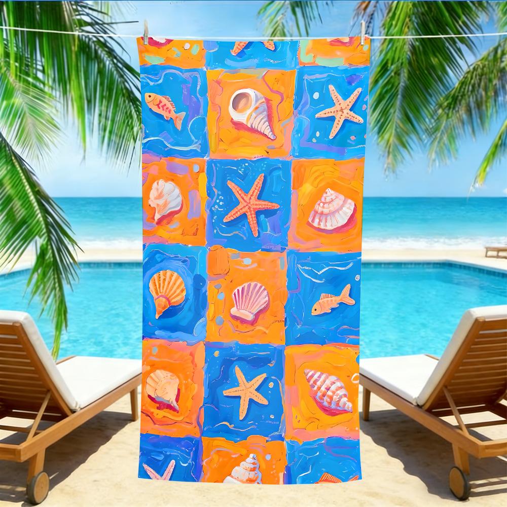 Vibrant Orange Blue Beach Towel – Premium Quick Dry Absorbent with Seashell Starfish Collage for Summer Beach Days W40*H60(CM)
Vibrant Orange Blue Beach Towel – Premium Quick Dry Absorbent with Seashell Starfish Collage for Summer Beach Days W40*H60(CM)