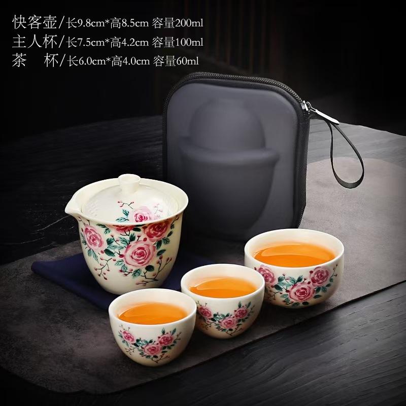 Retro Chinese Ceramic Tea, Chinese Style Open Film Can Raise Tea, Travel Tea Set, One Pot Of Four Cups Portable Tea Set quick pot 200ml; master cup 100ml; small cup 60ml
Retro Chinese Ceramic Tea, Chinese Style Open Film Can Raise Tea, Travel Tea Set, One Pot Of Four Cups Portable Tea Set quick pot 200ml; master cup 100ml; small cup 60ml
