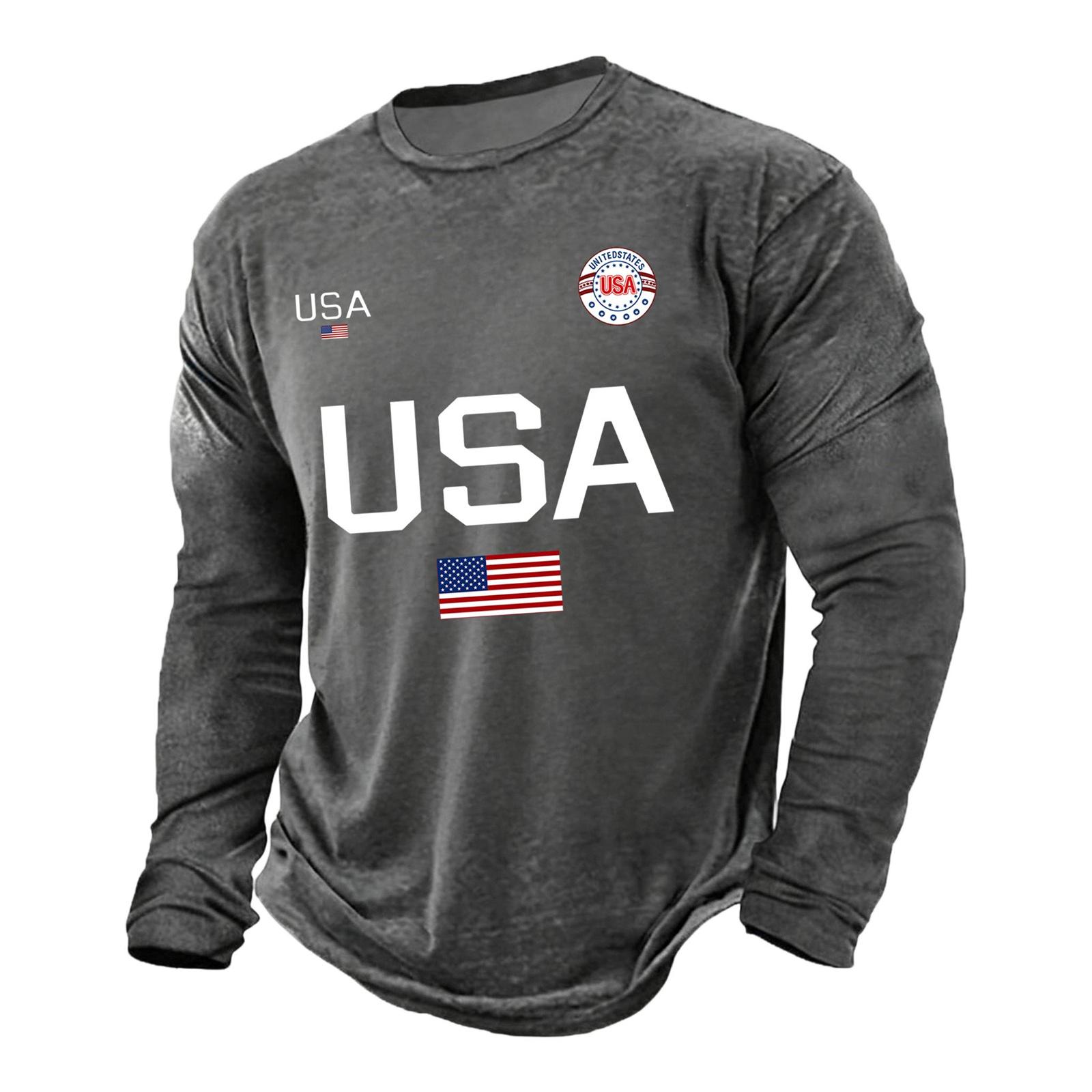 Men s Casual Long Sleeve Shirt USA Letter Print Crew Neck Pullover Lightweight Comfortable Fit M
Men s Casual Long Sleeve Shirt USA Letter Print Crew Neck Pullover Lightweight Comfortable Fit M