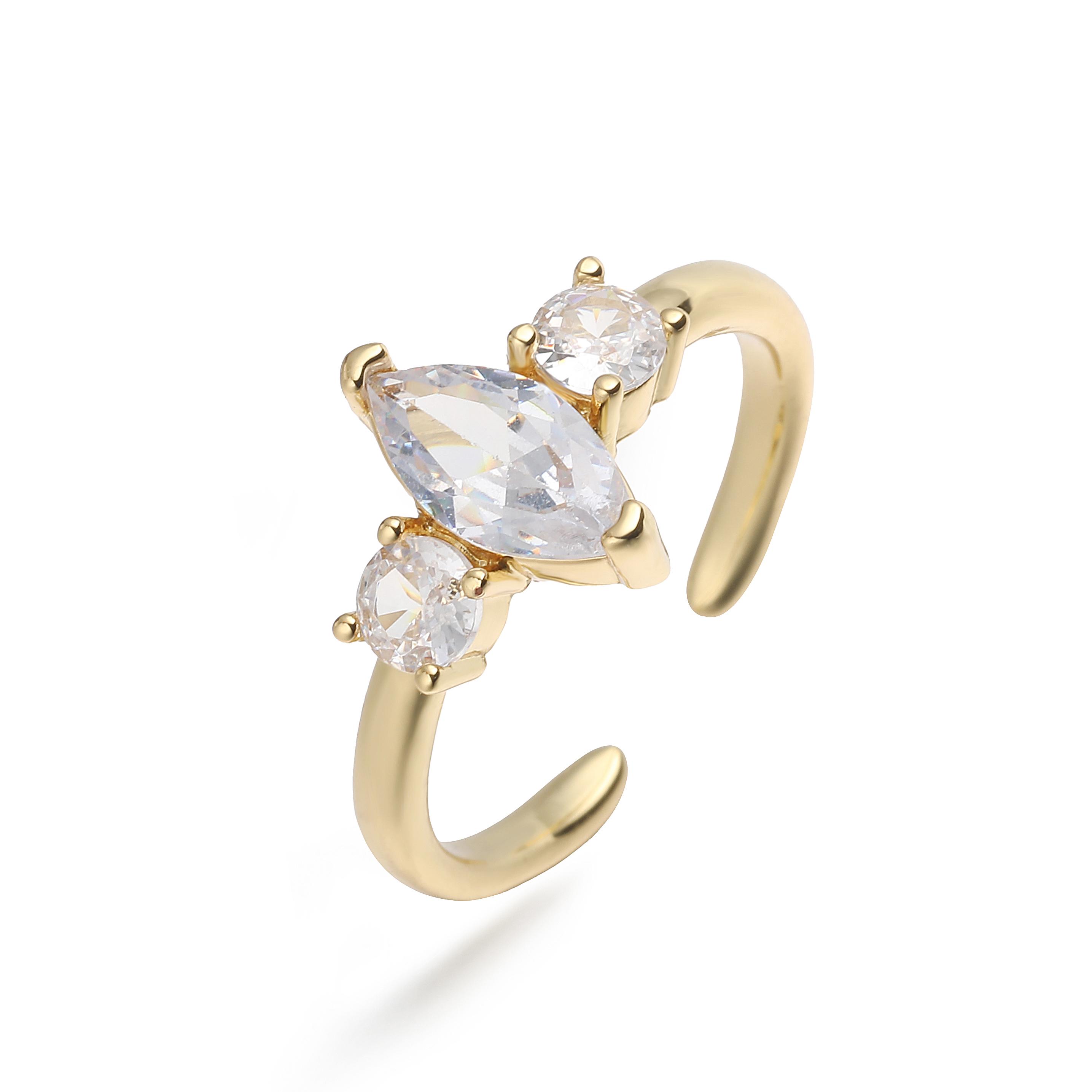 Elegant Marquise Cut CZ Open Ring 18K Gold Plated Brass Dainty Adjustable Statement Ring for Women Weddings & Bridal Gifts resizable
Elegant Marquise Cut CZ Open Ring 18K Gold Plated Brass Dainty Adjustable Statement Ring for Women Weddings & Bridal Gifts resizable