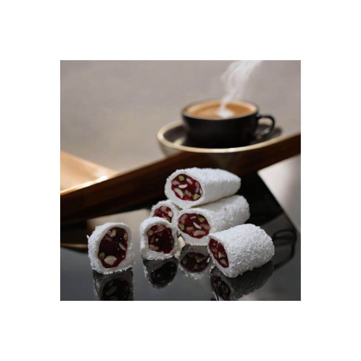 Coconut Pomegranate Atom Turkish Delight 1000 Gr (delight Pestil Kme Sucuk Orcik Sarma Roll Bundle)
Coconut Pomegranate Atom Turkish Delight 1000 Gr (delight Pestil Kme Sucuk Orcik Sarma Roll Bundle)