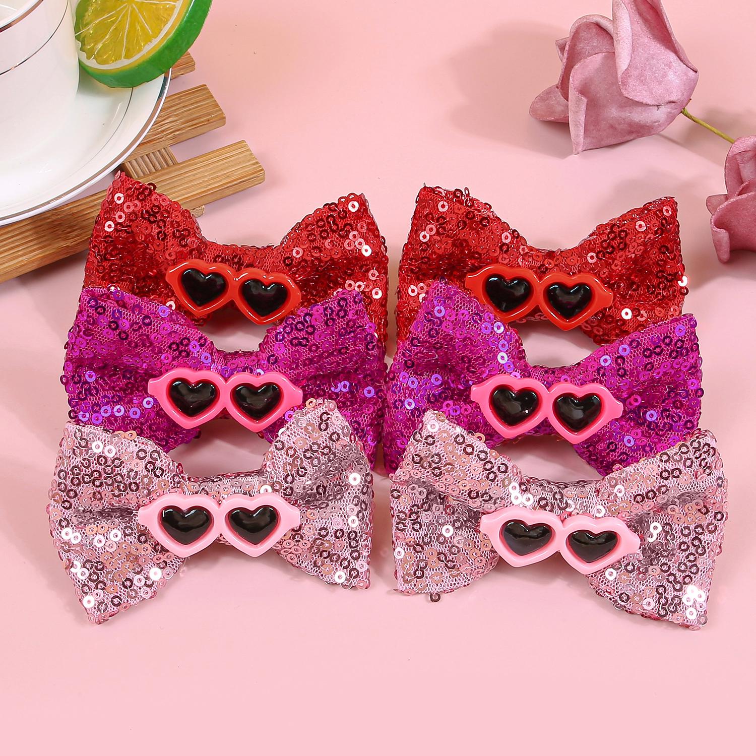 2/6pcs 3inch Sequin Hair Bows for Girls Valentine s Day Sunglass Heart Hair Clips Barrettes for Kids Party Hair Accessories
2/6pcs 3inch Sequin Hair Bows for Girls Valentine s Day Sunglass Heart Hair Clips Barrettes for Kids Party Hair Accessories