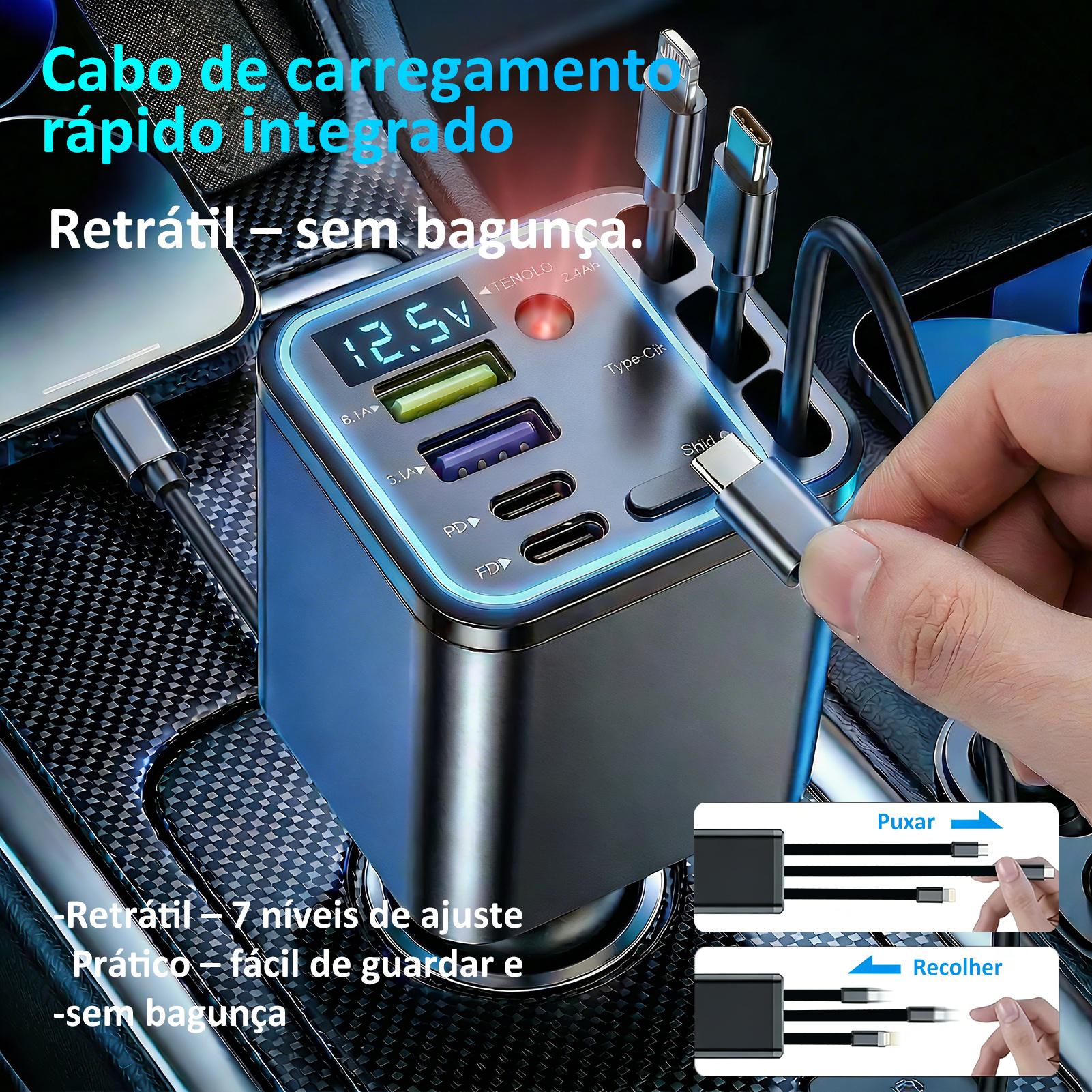 Car Charging Adapter 7 in 1 Design Digital Display Star Light Retractable Cables Car Charging Block Cube
Car Charging Adapter 7 in 1 Design Digital Display Star Light Retractable Cables Car Charging Block Cube