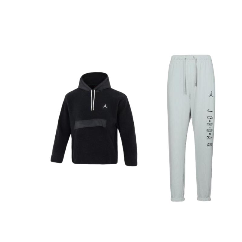 Jordan Solid Color Faux Shearling Hoodie And Drawstring Pants Casual Sports Set Men sets Black FZ6442-046+DV1587-010 XL
Jordan Solid Color Faux Shearling Hoodie And Drawstring Pants Casual Sports Set Men sets Black FZ6442-046+DV1587-010 XL