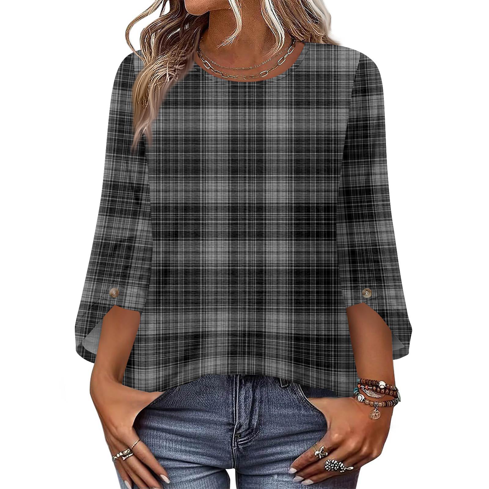 Women Plaid Pattern Blouse Crew Neck Three Quarter Sleeve Relaxed Fit Lightweight Casual Top for Daily Wear XL
Women Plaid Pattern Blouse Crew Neck Three Quarter Sleeve Relaxed Fit Lightweight Casual Top for Daily Wear XL