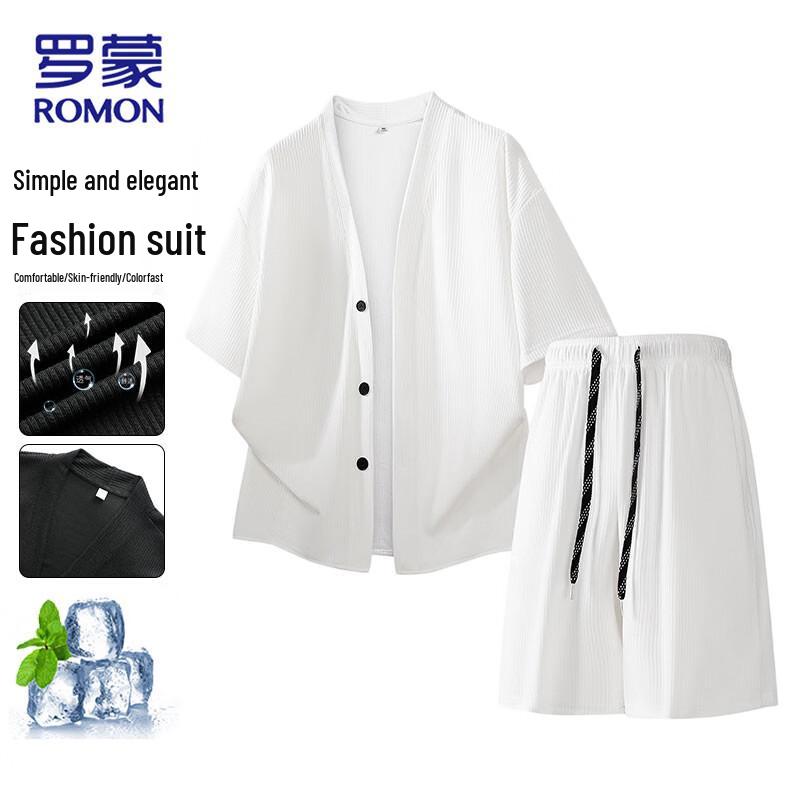 ROMON Men s V-Neck Short Sleeve Ice-Feel Casual Set L
ROMON Men s V-Neck Short Sleeve Ice-Feel Casual Set L
