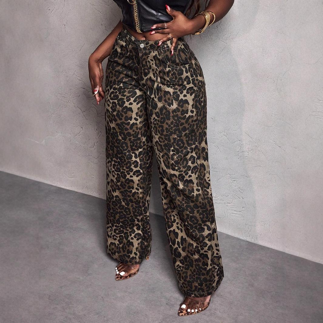 Women s Leopard Print High-Waisted Wide-Leg Denim Pants - New European and American Style Small коричневий
Women s Leopard Print High-Waisted Wide-Leg Denim Pants - New European and American Style Small коричневий