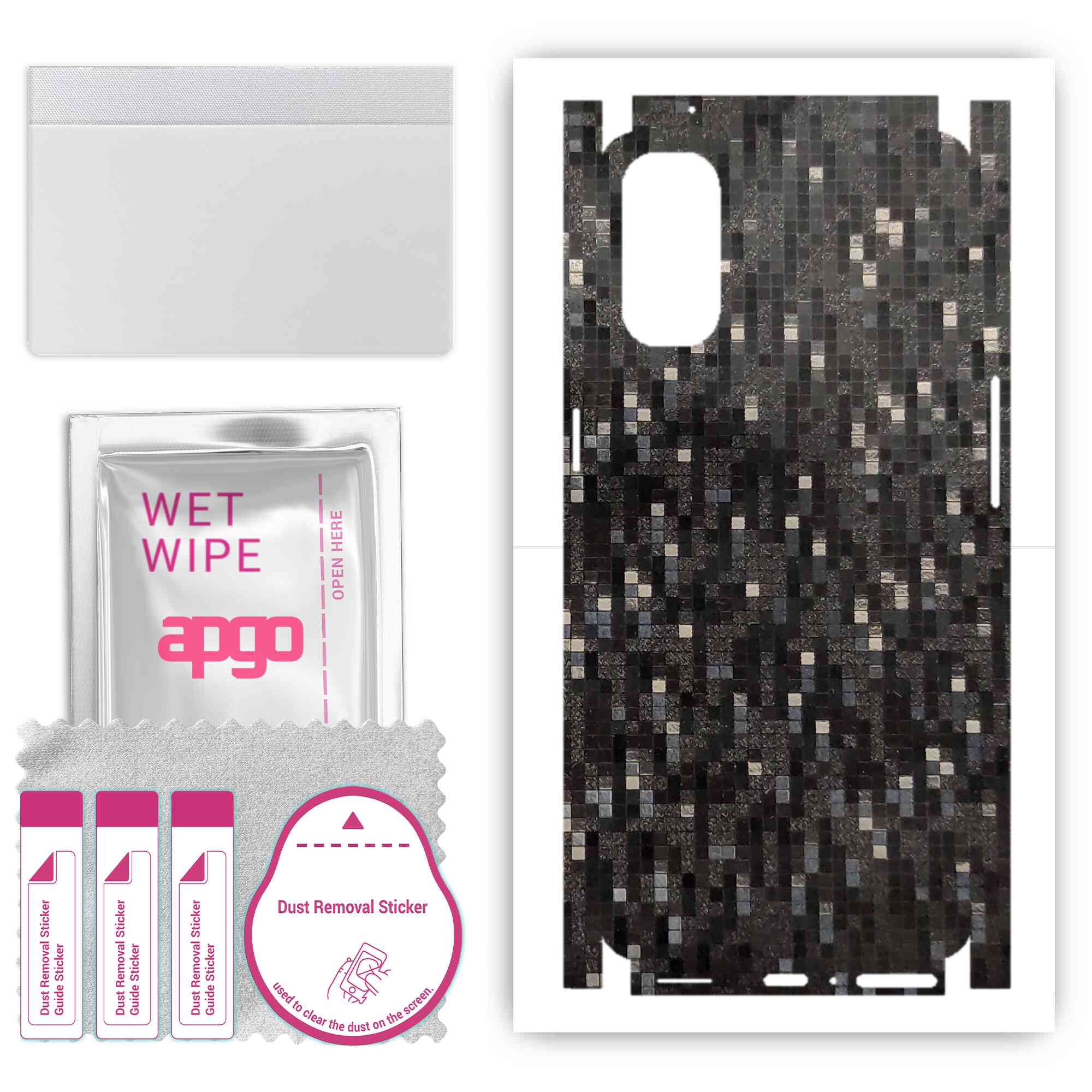apgo Protective Skin Sticker for the back+sides compatible with Oppo Reno4, Full Wrap Film, Foil, Vinyl - Pattern Carbon Black Pixel
apgo Protective Skin Sticker for the back+sides compatible with Oppo Reno4, Full Wrap Film, Foil, Vinyl - Pattern Carbon Black Pixel