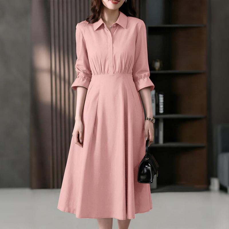 ZANZEA Жіноча повсякденна сукня вільного крою з відкладним коміром та 3/4 рукавом 5XL рожевий
ZANZEA Жіноча повсякденна сукня вільного крою з відкладним коміром та 3/4 рукавом 5XL рожевий